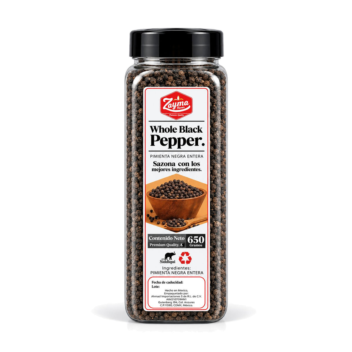 Zayma Pimienta Negra Entera 350g